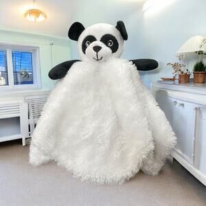 Okie Dokie 14" Panda Bear Lovey Security Blanket Plush Baby Shower Gift Toy